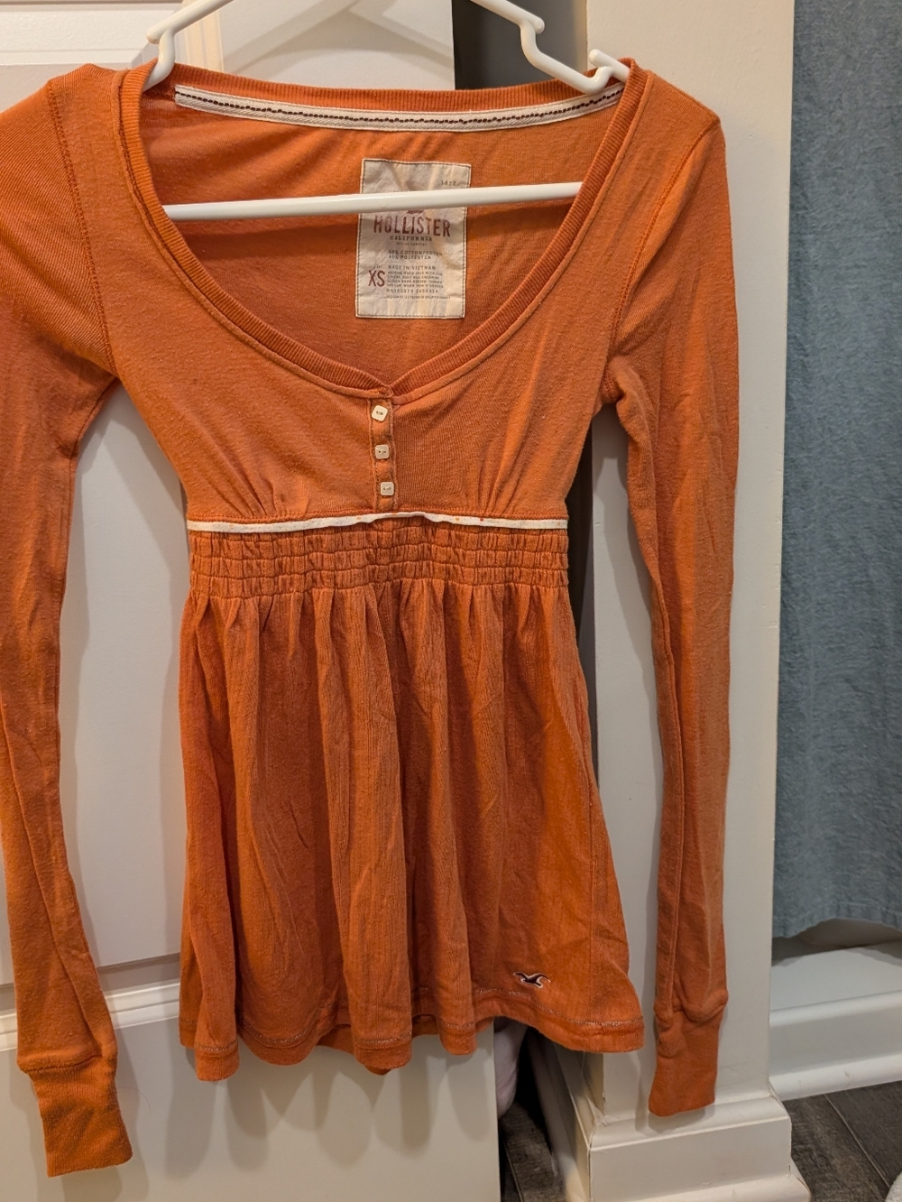 Hollister Babydoll Long Sleeve Top